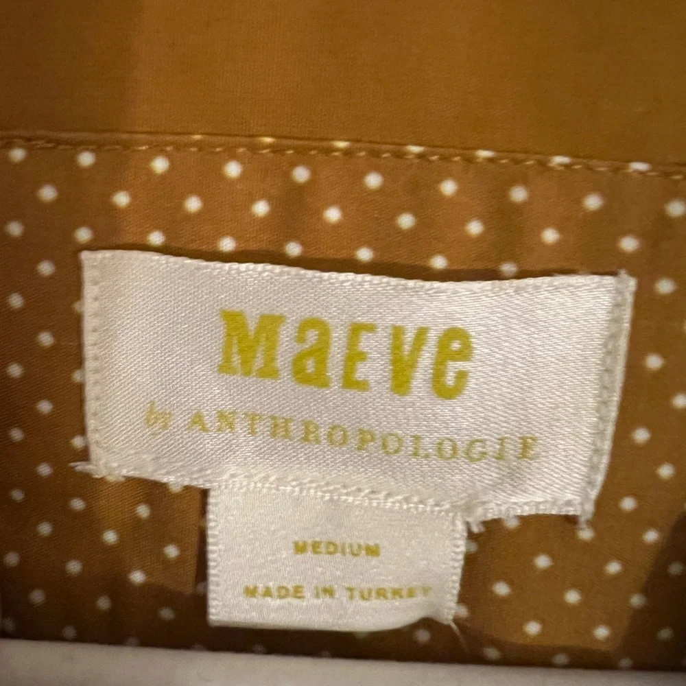 NEW Maeve Cinched Waist Cotton Maxi Shirt Dress Anthropologie Cedar, Medium, NWT - Picture 11 of 15